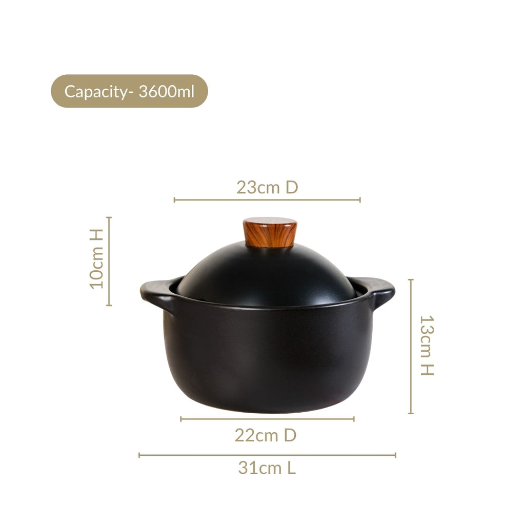 Maison Black Stew Pot 3600ml