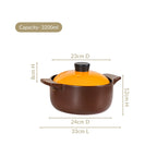 Clementine Ceramic Deep Cooking Pot With Lid 3200ml