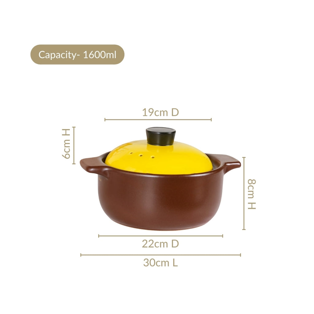 Limonelle Flame Safe Ceramic Cooking Pot 1600ml
