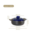 Lumea Japanese Style Earthenware Clay Cooking Pot 1600ml