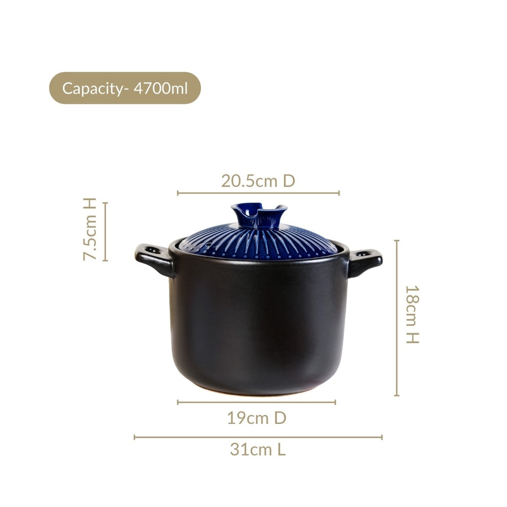 Lumea Cooking Pot With Lid Blue 4700ml
