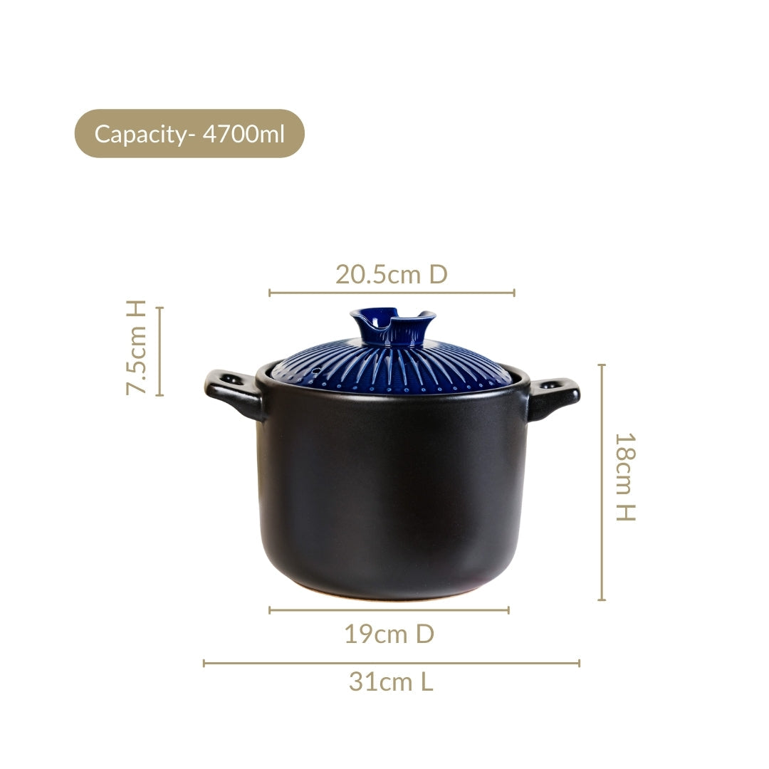Lumea Cooking Pot With Lid Blue 4700ml