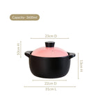 Flamora Ceramic Cooking Pot Pink 3600ml