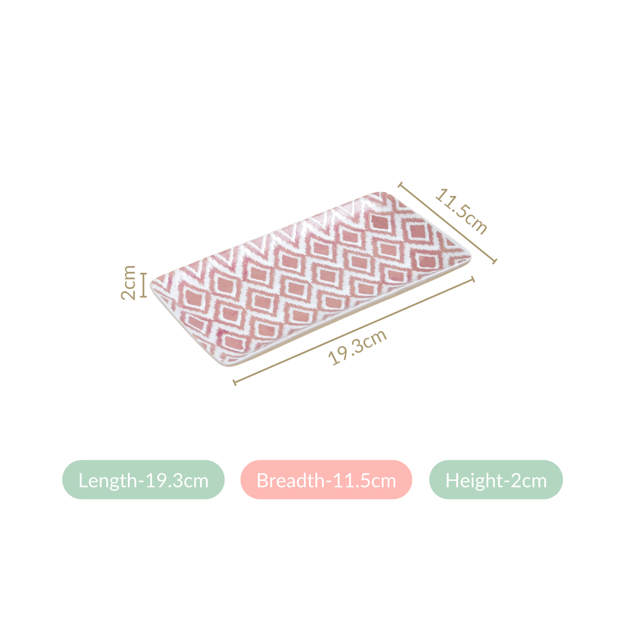 Pink Ceramic Kaleido Serving Platter Set Of 4 7 Inch