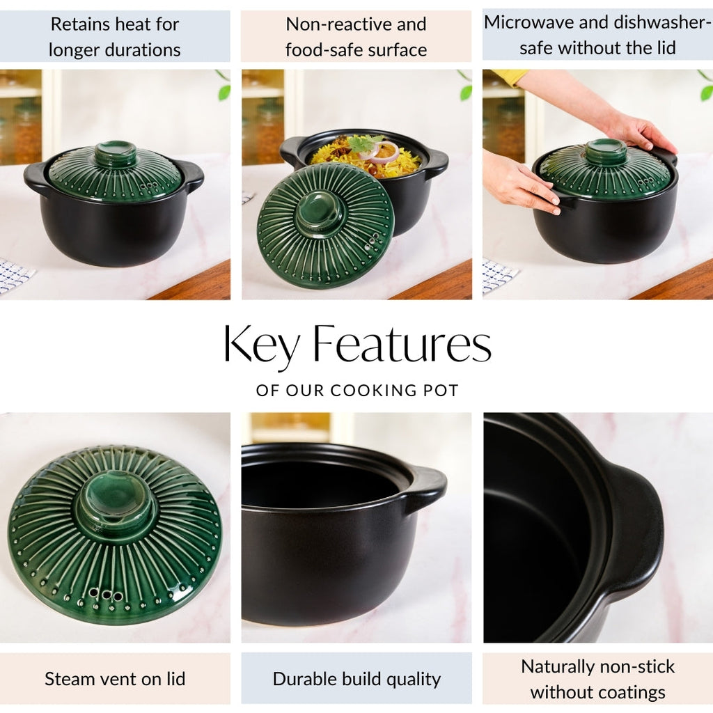 Botanica Japanese Ceramics Cooking Pot With Lid 3600ml