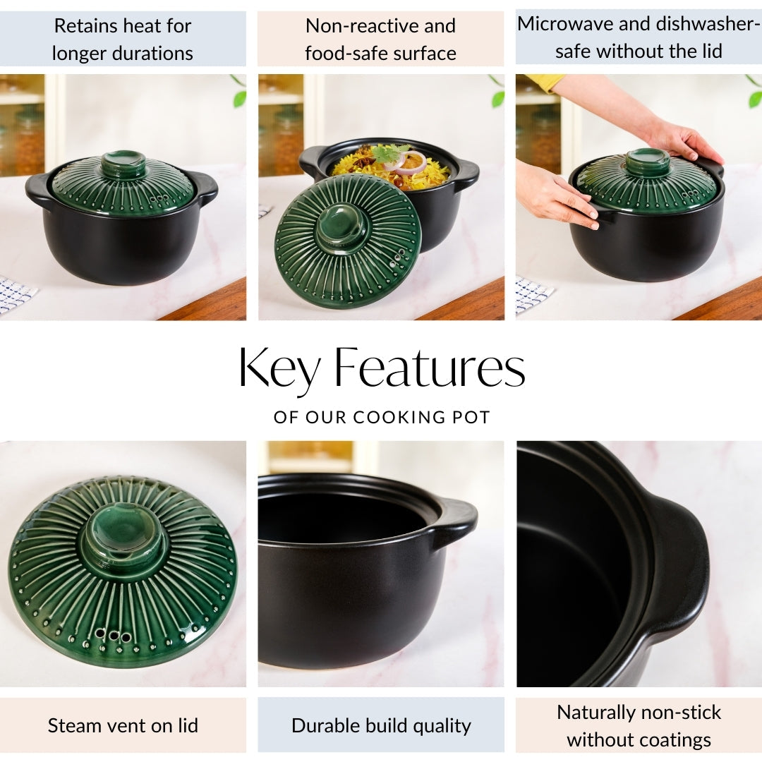 Botanica Japanese Ceramics Cooking Pot With Lid 3600ml