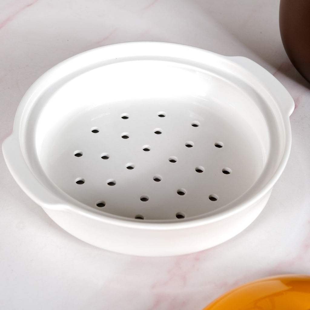 Clementine Japanese Style Ceramic Cooking Pot With Steamer 4100ml