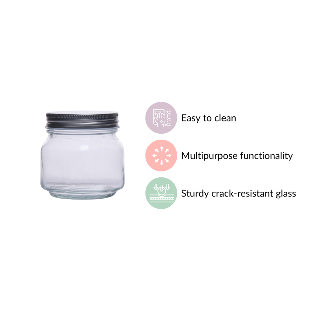 Glass Snack Jars Set Of 12 250ml