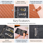 Jewellery Organiser And Storage Bag Brown