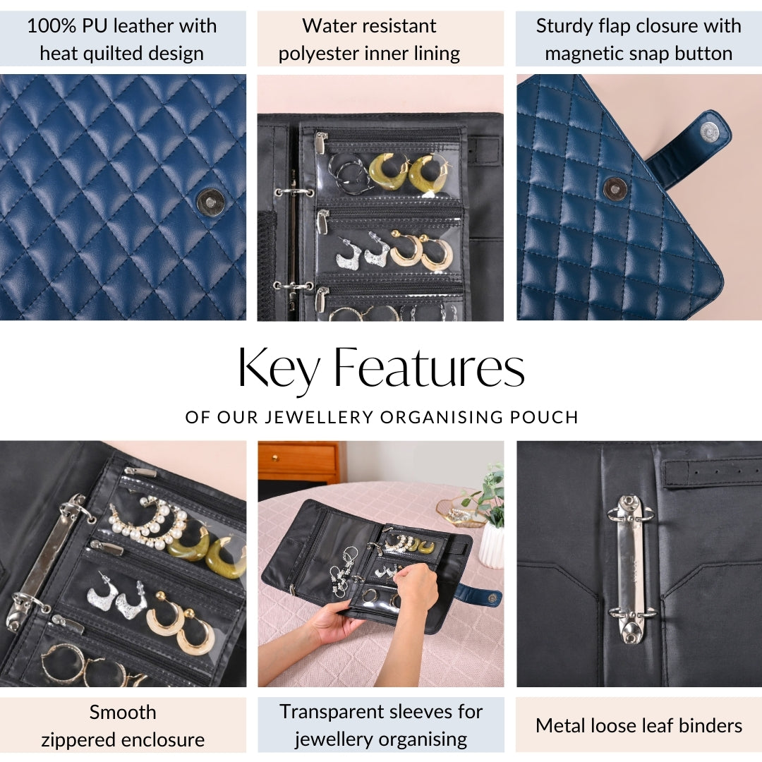 Jewellery Organising Folder Blue