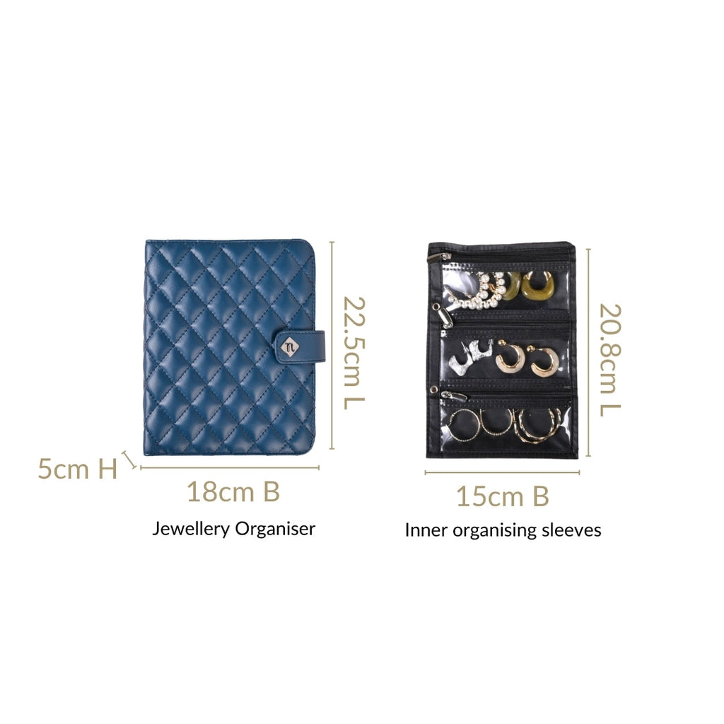 Jewellery Organising Folder Blue