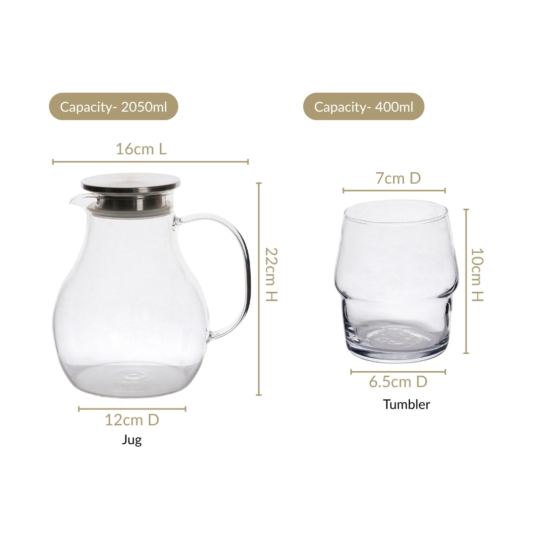 Juice Glass Jug And Tumbler Set Of 7