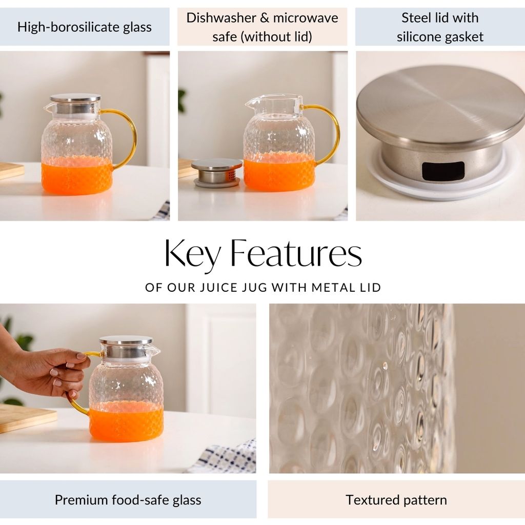 Juice Jug With Metal Lid 1100ml