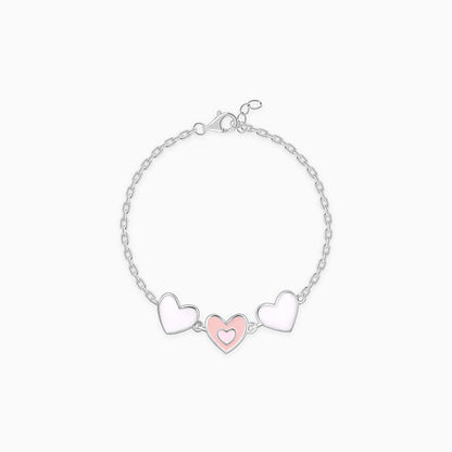 Silver Pookie Hearts Kids Bracelet (0 - 1 Years)