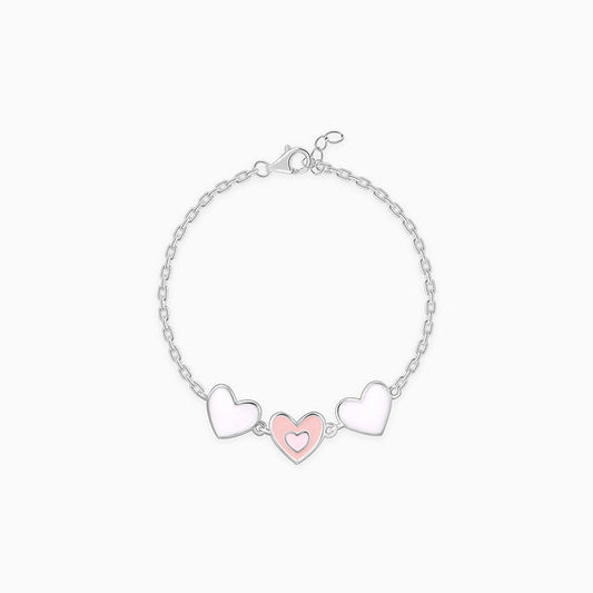 Silver Pookie Hearts Kids Bracelet (0 - 1 Years)