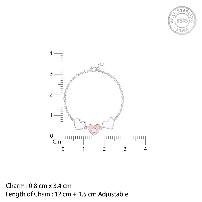Silver Pookie Hearts Kids Bracelet (0 - 1 Years)