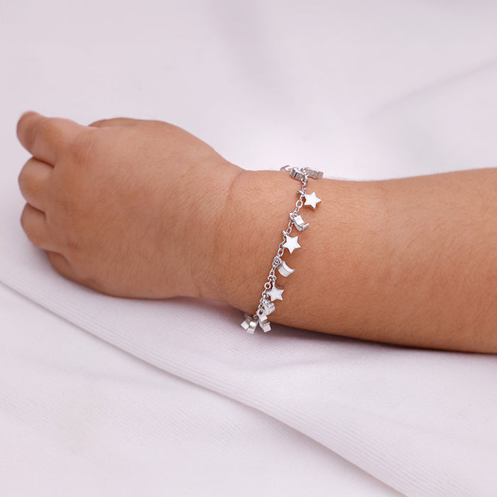 Silver Star Moon Kids Bracelet (0 - 2 Years)