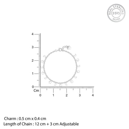 Silver Star Moon Kids Bracelet (0 - 2 Years)