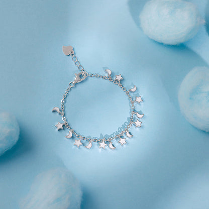 Silver Star Moon Kids Bracelet (0 - 2 Years)