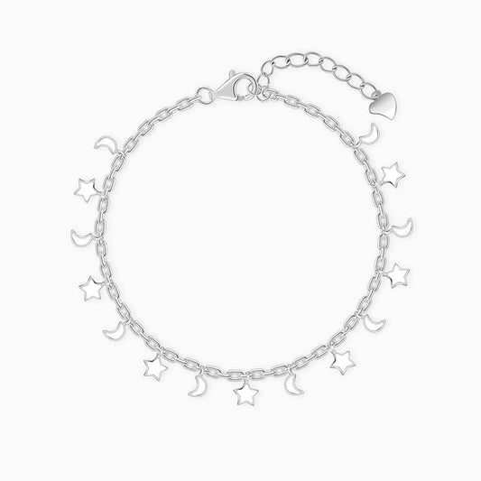 Silver Star Moon Kids Bracelet (2 - 8 Years)