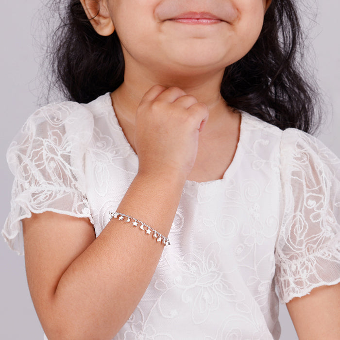 Silver Star Moon Kids Bracelet (2 - 8 Years)