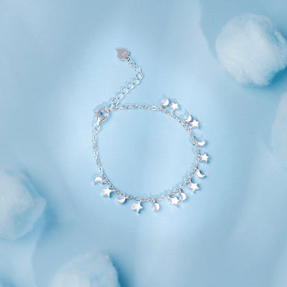 Silver Star Moon Kids Bracelet (2 - 8 Years)