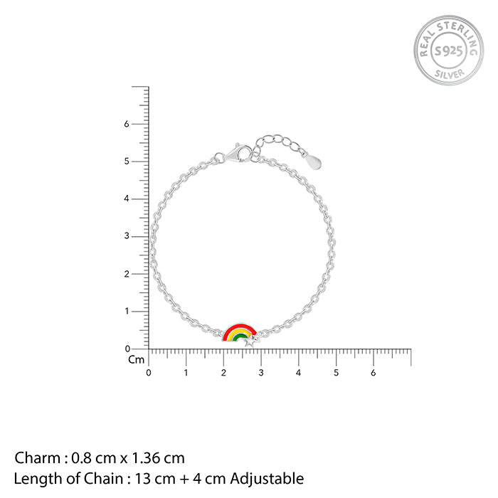 Silver Rainbow Hug Kids Bracelet (2 - 8 years)
