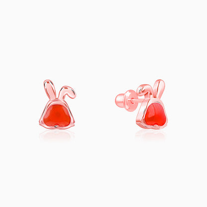Rose Gold Bunny Kids Stud Earrings