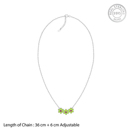 Silver Triple Bloom Kids Necklace