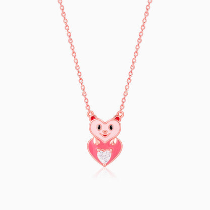 Rose Gold Cutie Heart Boo Kids Necklace