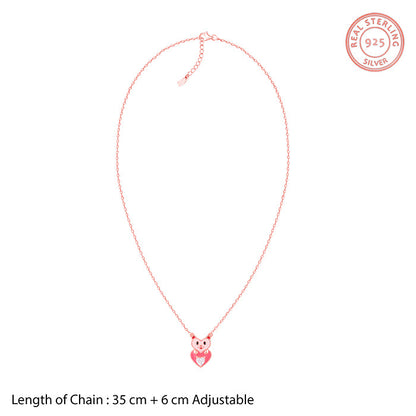 Rose Gold Cutie Heart Boo Kids Necklace