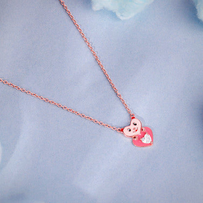 Rose Gold Cutie Heart Boo Kids Necklace