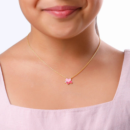 Golden Hearty Bow Kids Necklace