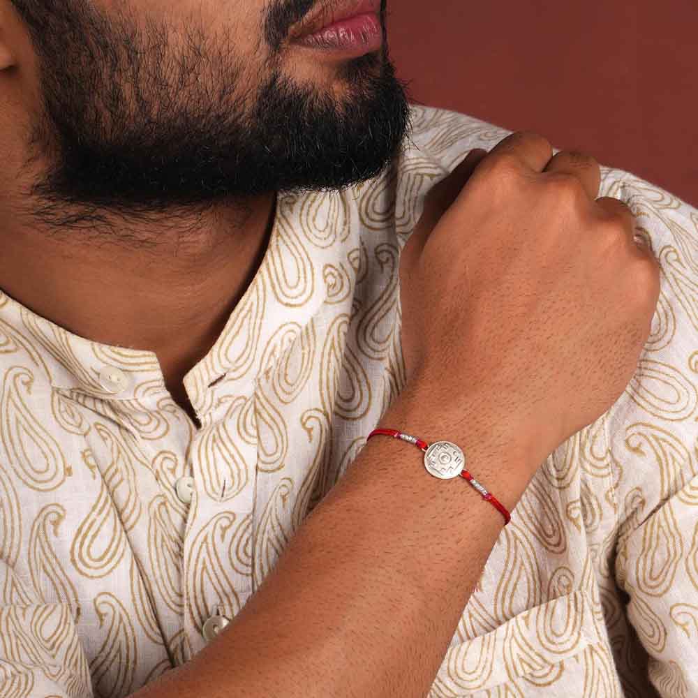 Cosmic Code 0.01 Carat Lab-Grown Diamond 999 Silver Coin Rakhi