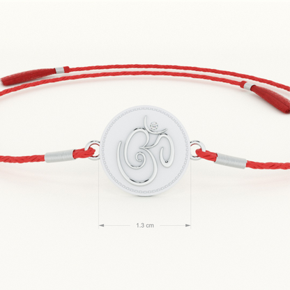 Peace & Power 0.01 Carat Lab-Grown Diamond 999 Silver Rakhi