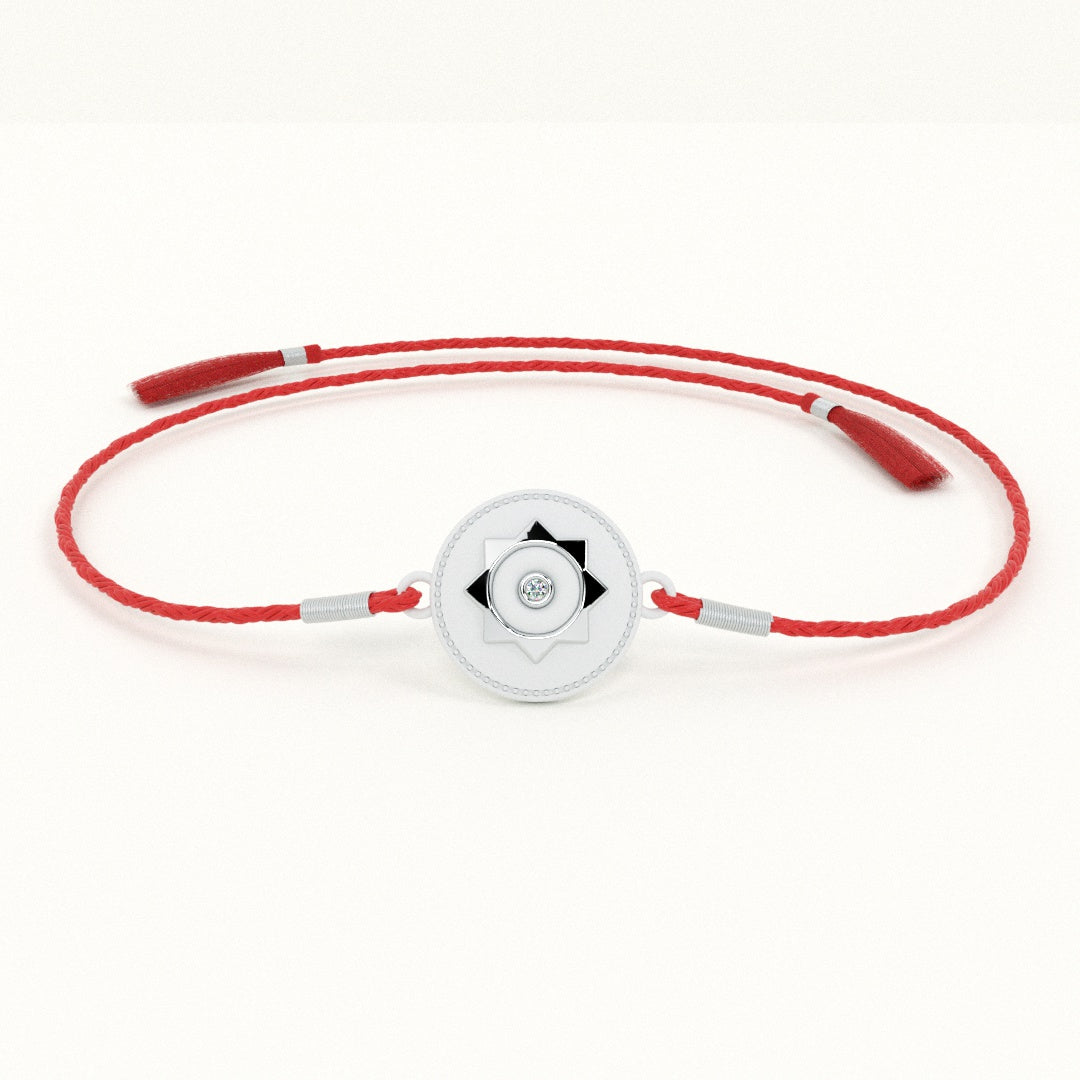 Circle of Blessings 0.01 Carat Lab-Grown Diamond 999 Silver Coin Rakhi