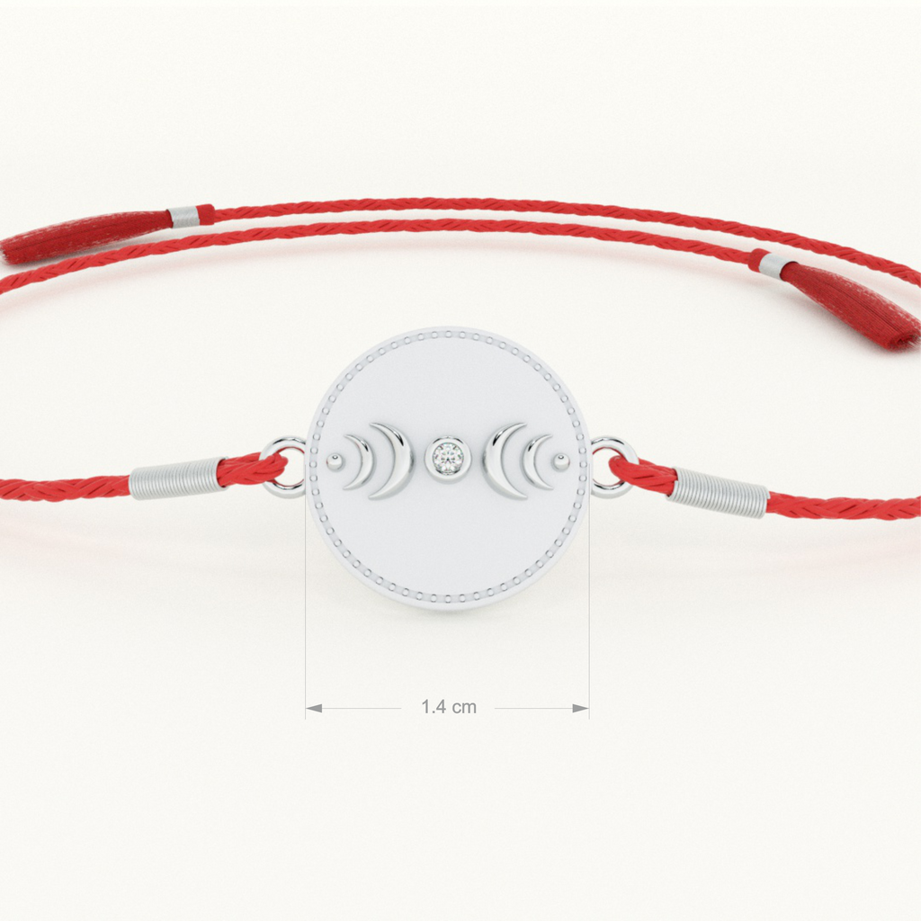 Cycle of Moon 0.01 Carat Lab-Grown Diamond 999 Silver Coin Rakhi