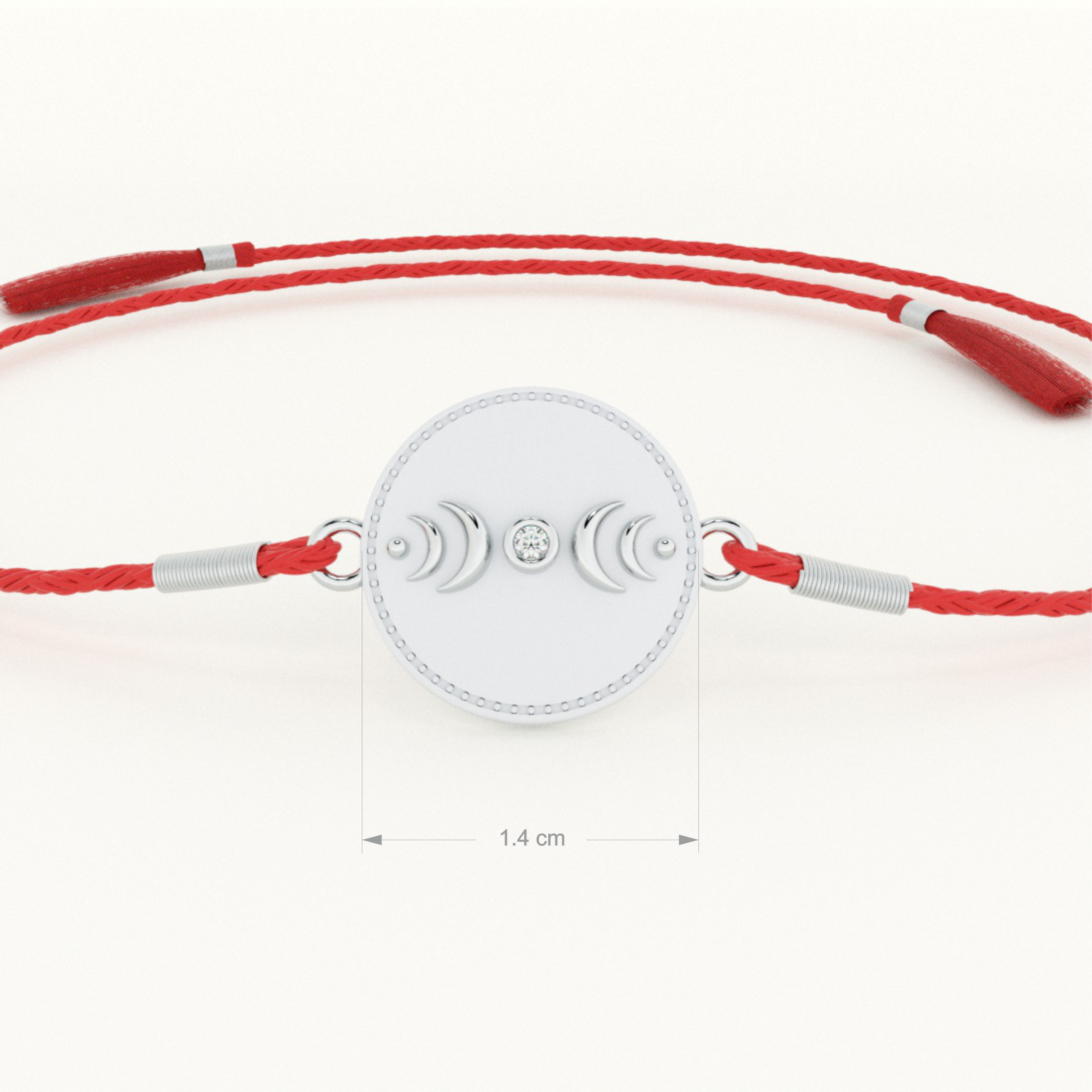 Cycle of Moon 0.01 Carat Lab-Grown Diamond 999 Silver Coin Rakhi