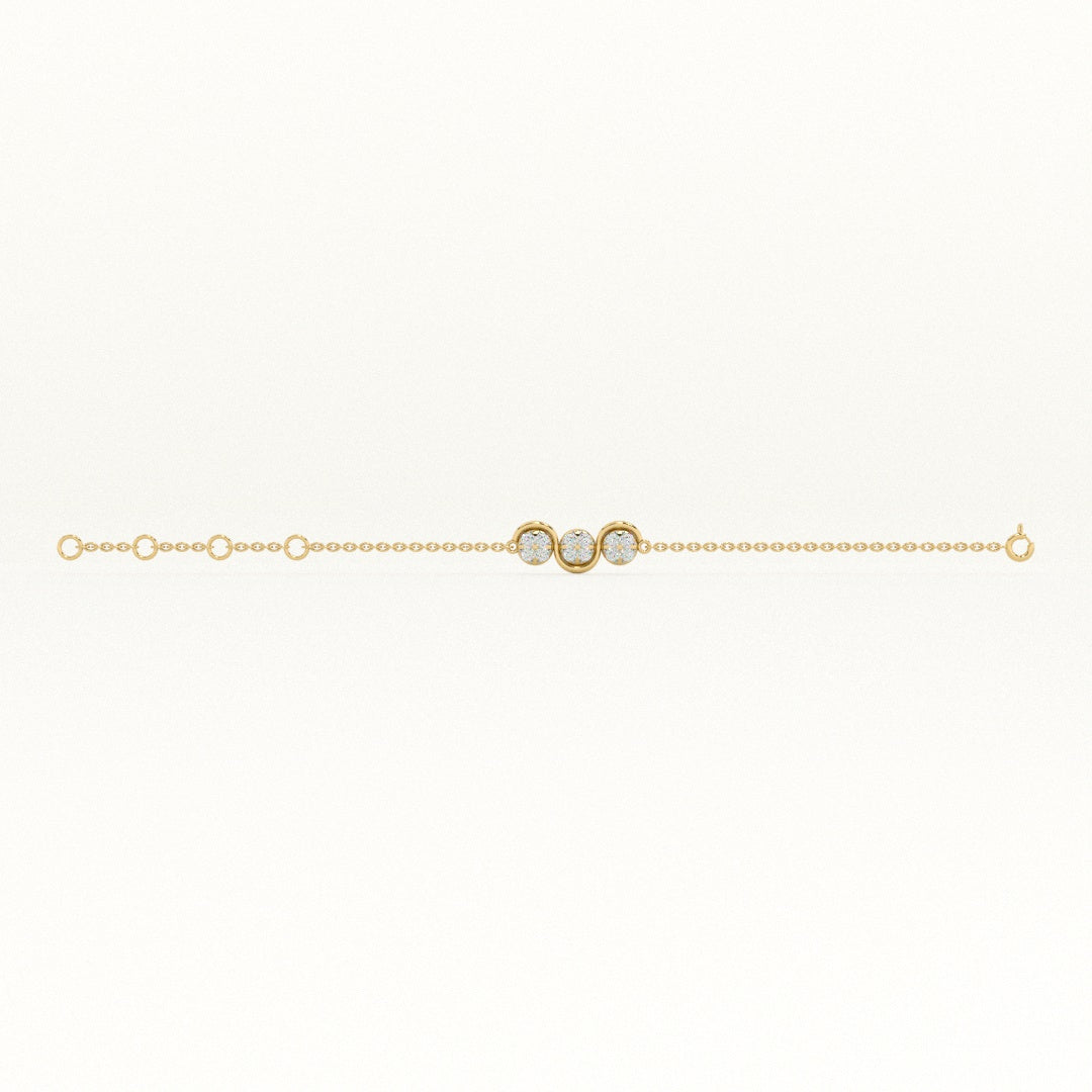 Luna Trio 9KT Gold Lab Grown Diamond Bracelet
