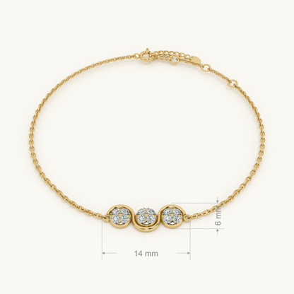 Luna Trio 9KT Gold Lab Grown Diamond Bracelet