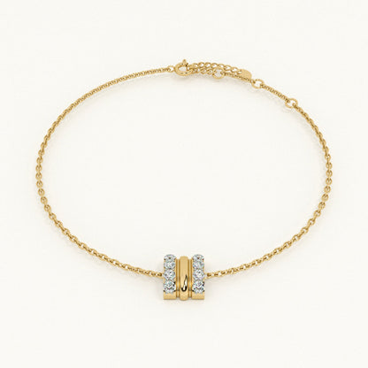 Stripe Luster 9KT Gold Lab Grown Diamond Bracelet