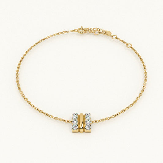Stripe Luster 9KT Gold Lab Grown Diamond Bracelet