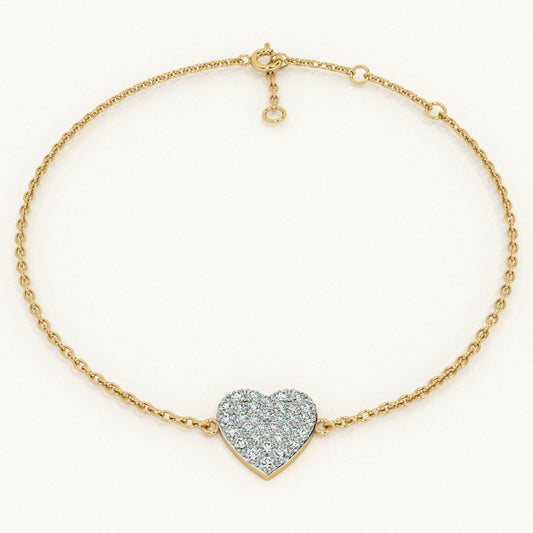 Tender Heart 9KT Gold Lab Grown Diamond Bracelet