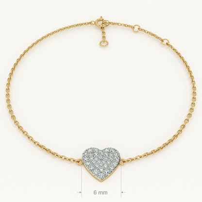 Tender Heart 9KT Gold Lab Grown Diamond Bracelet