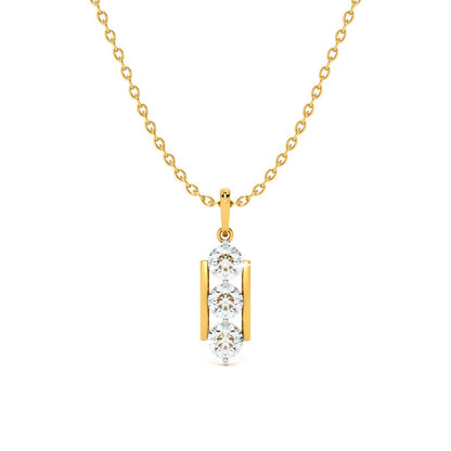 Sleek Prism 9KT Gold Lab Grown Diamond Necklace