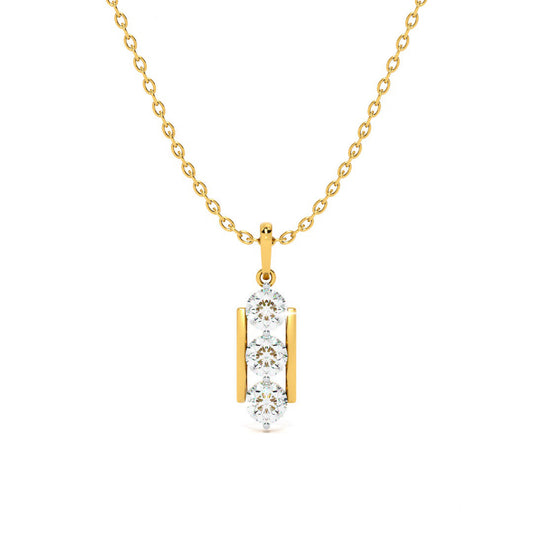 Sleek Prism 9KT Gold Lab Grown Diamond Necklace