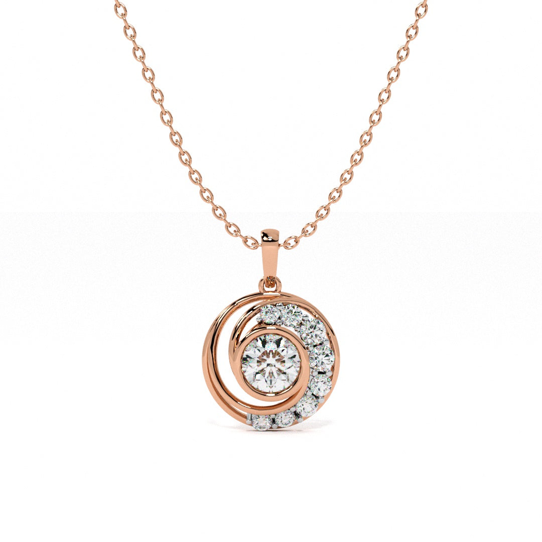 Celestial Halo 9KT Gold Lab Grown Diamond Necklace