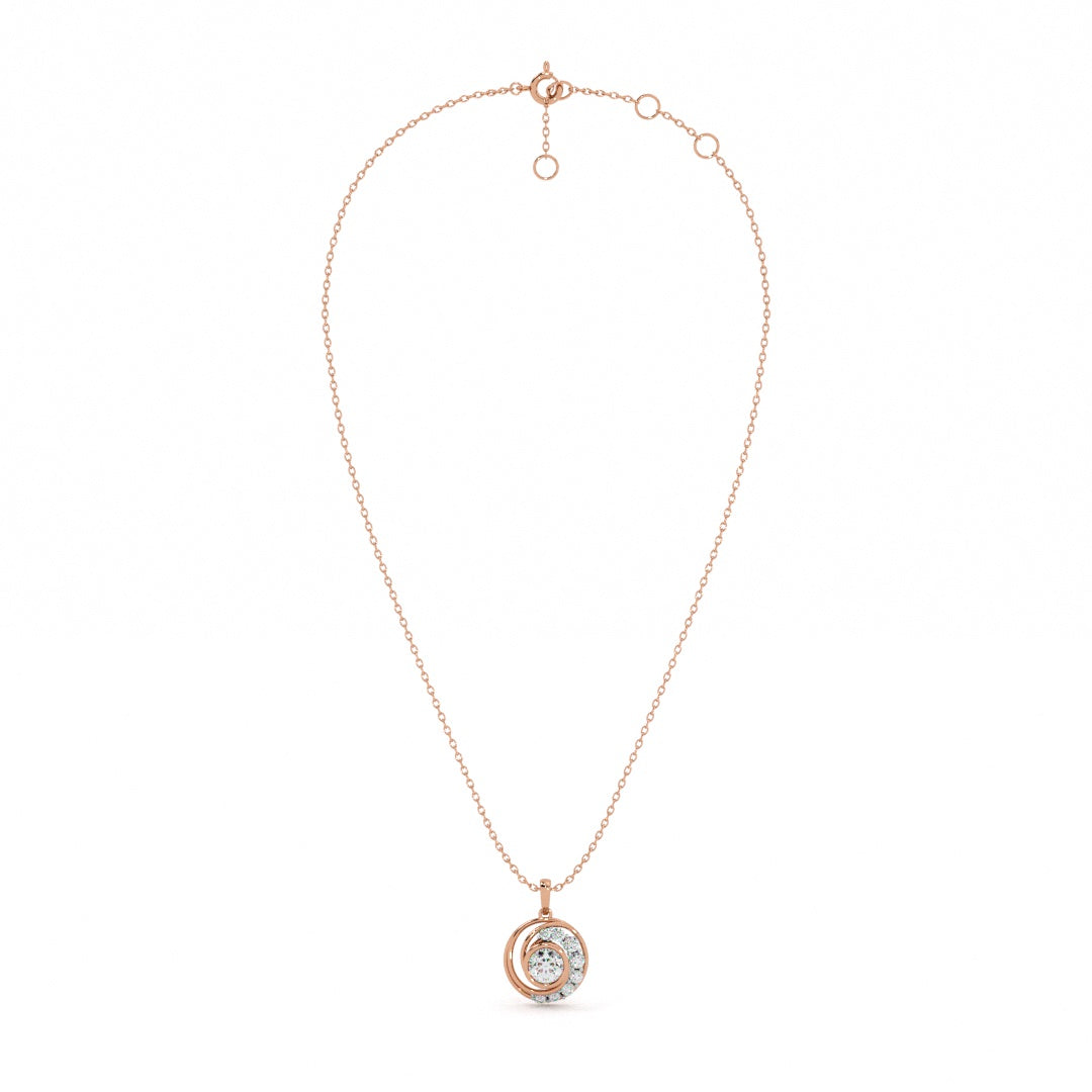 Celestial Halo 9KT Gold Lab Grown Diamond Necklace