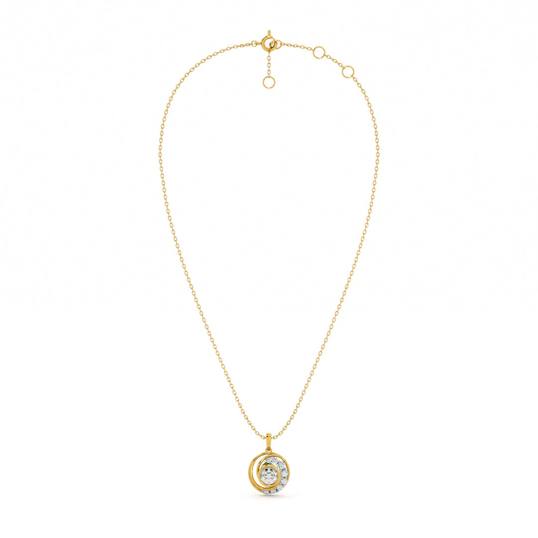 Celestial Halo 9KT Gold Lab Grown Diamond Necklace