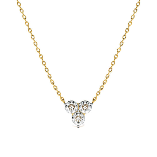 Trinity Glow 9KT Gold Lab Grown Diamond Necklace